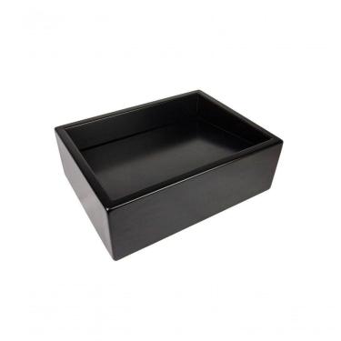 Imagem de Cuba De Apoio Banheiro Quartzo Pedra 40x30cm Preto Fosco