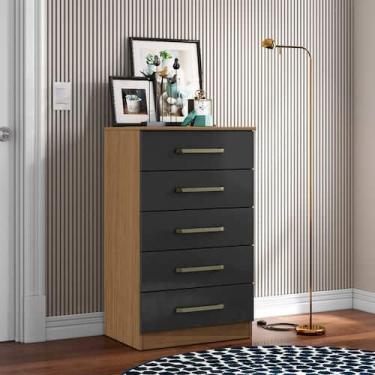 Imagem de Cômoda para Quarto com 5 Gavetas 61cm Ingrid A09 - D'Rossi - DRossi, A