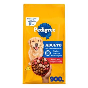 Imagem de Ração Pedigree Cão Adulto Sabor Carne Frango e Cereais 900g
