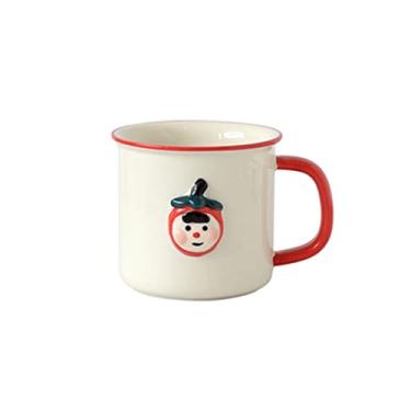 Imagem de GRFIT Caneca de frutas em relevo copo de água infantil pintado à mão copo de café da manhã copo de café de escritório caneca de café (cor: Rojo)