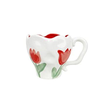 Imagem de GRFIT Caneca de cerâmica Underglaze Color Mug Japanese Tableware Cup Creative Afternoon Tea Coffee Cup Flower Hand Shaped Water Cup Coffee Mug (Cor: 1)