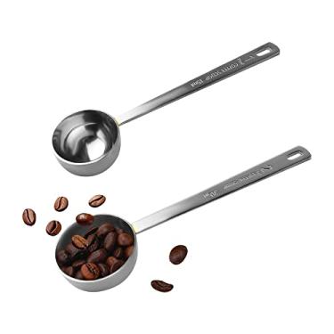 Imagem de Colher de café, conjunto de colheres de café de aço inoxidável, 1 colher de sopa (15 ml) e 2 colheres de sopa (30 ml) colher de medir, colher de sopa para café, leite em pó, pó de frutas, 2 pacotes (longo)