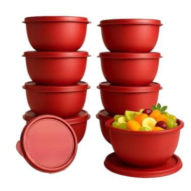 Imagem de Kit Com 15 Potes Plásticos Herméticos Para Cozinha(10 potes vermelho)