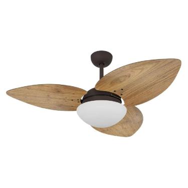 Imagem de Ventilador de Teto Dormamu Marrom Texturizado 3 Pás Rádica Freijó 127V com Controle