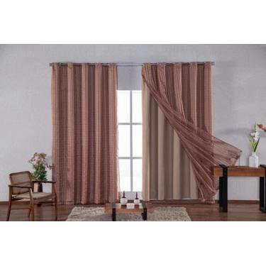 Imagem de Cortina Blecaute Com Voil Sala Quarto 4 Metros - Pilli Enxovais E Tape