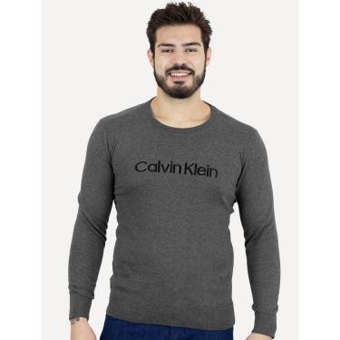 Imagem de Suéter Calvin Klein Masculina Tricot Front Logo Chumbo-Masculino