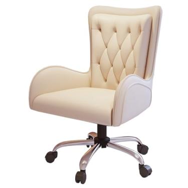 Imagem de Cadeira de escritório em casa cadeira executiva de couro para computador cadeira reclinável ergonômica para jogos encosto alto com suporte lombar, cadeiras de tarefas de vaidade eleváveis com braços