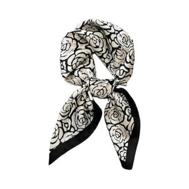 Imagem de Lenço Hijab De Seda Satinada Para Mulheres 70x70cm, Estampa Luxuosa, M