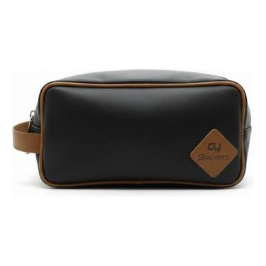 Imagem de Necessaire C4 Para Higiene Com Alça De Mão E Zíper - C4 Sports, Preto