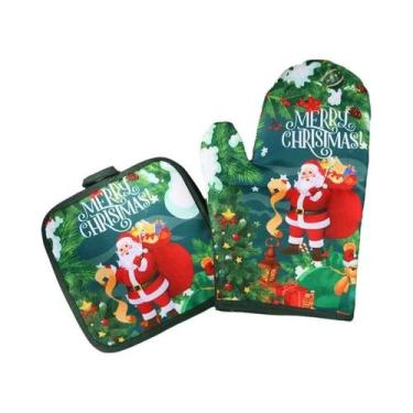 Imagem de Luvas De Forno E Pegadores De Panela De Natal Com Tema Papai Noel, Bon
