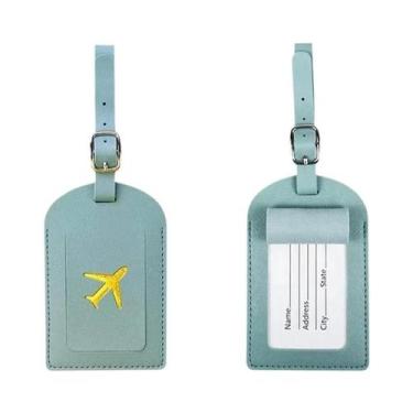 Imagem de Etiqueta De Bagagem Em Couro Estampado Para Malas De Negócios, Identif