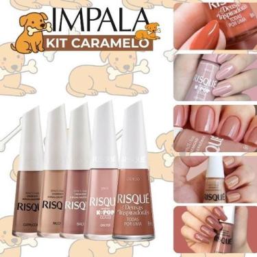 Imagem de Kit Esmaltes Risqué ViraLata Caramelo Tons Marrom, Chocolate, Nude e T