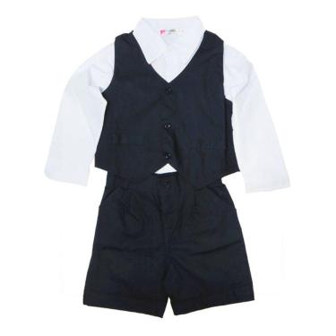 Imagem de Conjunto Infantil Camisa Social Colete Calça Menino Casamento