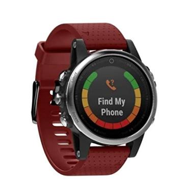 Imagem de Pulseira de relógio Corablade, compatível com Garmin Fenix 5S 5S Plus Easy Fit 20 mm [não Fenix 5/5X ou 3] (preta, 20 mm), 20MM, Vermelho