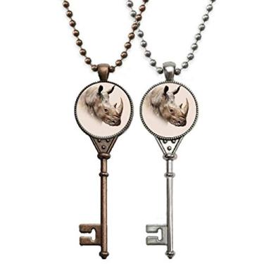 Imagem de OFFbb-USA Colar com chifres, rinoceronte, orelha, chave corporal, pingente, joias, decoração para casais