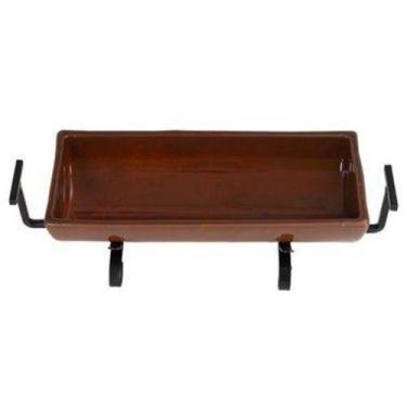 Imagem de Telha de Barro para Peixes 39 cm com Suporte de Ferro - Cerâmica Motta