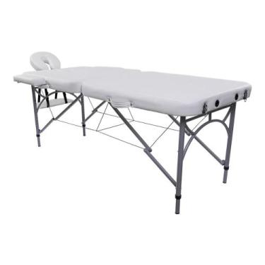 Imagem de Maca Portátil Dobrável Pelegrin PEL-1742 em Couro PU Branca