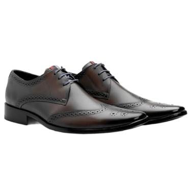 Imagem de Sapato Social Masculino de Couro Legítimo Natural Derby Italiano Oxford Confortável Artesanal Moderno - 657 (Marrom, BR, Adulto, Numérico, 43)