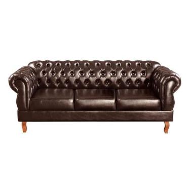 Imagem de Sofá Duquesa Chesterfield 3 Lugares Decoração Vintage Retrô Imperial -