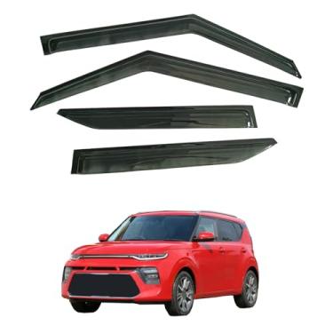 Imagem de Gldifa Defletor de viseira de janela compatível com Kia Soul 2020-2024 protetores de chuva fumê 4 peças