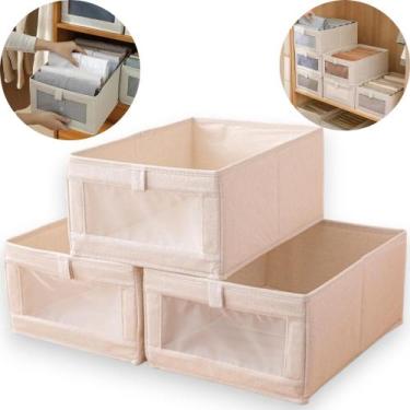 Imagem de Cesto organizador Caixa De Armazenamento De Roupas Arrumados Grade Par