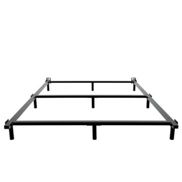 Imagem de VTWAZAST Estrutura de cama de tamanho completo, base de metal resistente de 17 cm para box Spring, suporte de 9 pernas, antiderrapante, sem ruído, fácil montagem, preta