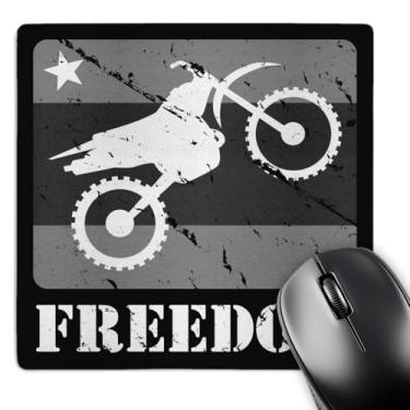 Imagem de 3dRose Mouse pad preto e branco envelhecido Dirt Bike Freedom Vector imagem gráfica (mp_180541_1)