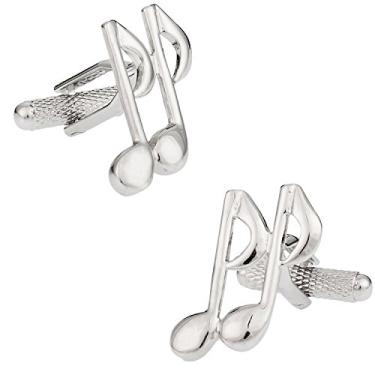Imagem de Abotoaduras de nota musical Cuff-Daddy para músicos musicais com caixa de apresentação