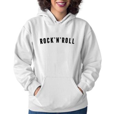 Imagem de Moletom Feminino Rock 'n' Roll - Foca na Moda, Branco, GG