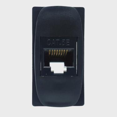 Imagem de Módulo tomada p/ rede de computadores RJ45 Cat. 5e Gracia Alumbra Preto