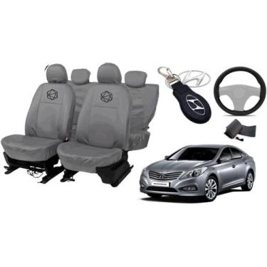 Imagem de Jogo capa couro cinza Azera com encaixe perfeito - ferro tech br