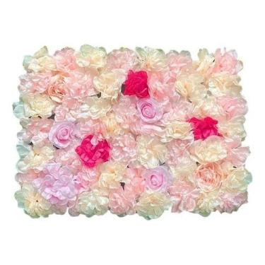 Imagem de Painel De Flores Artificiais Casamento Fotos Festa 40x60cm Mescada., P