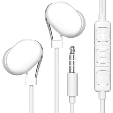 Imagem de Fones de ouvido MAELINE EarFit com microfone e controle de chamadas intra-auriculares, Branco, With Mic