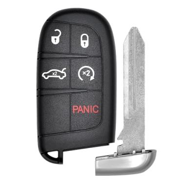 Imagem de Vurkcy Substituição de chaveiro para Dodge Charger 2011-2018 e Chrysler 300/15-18 Challenger/14-16 Dart Car Controle remoto de entrada sem chave, M3N-40821302 M3N40821302, 5 Btn