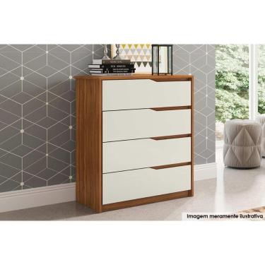 Imagem de Cômoda De Quarto Atria C/ 4 Gavetas Amendola/off White - Demóbile