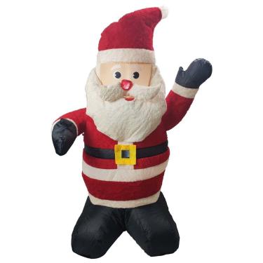 Imagem de Papai Noel Inflável Iluminado Veludo Enfeite Natal Natalino Inflador Embutido Grande Decoração Loja