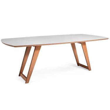 Imagem de Mesa De Jantar Moara 75x180x100 Cm Herval Off White Com Amêndoa