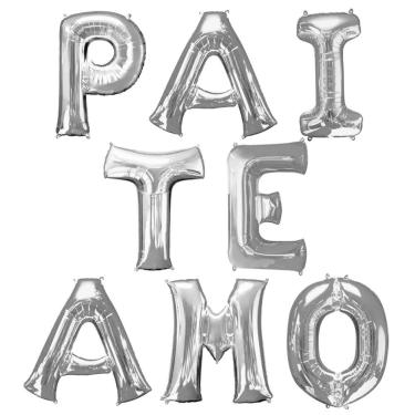 Imagem de Balão Metalizado Dia Dos Pais Prata - Pai Te Amo