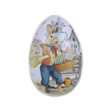 Imagem de Ovo Embalagem De Metal Para Decoração De Páscoa Coelho