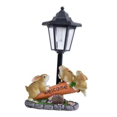 Imagem de predolo Estátua de jardim ao ar livre, lâmpada de paisagem com luz solar ao ar livre, ornamento, presente, linda estatueta de luz para quintal, pátio, gramado