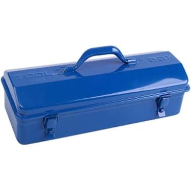 Imagem de Caixa De Ferramentas De Metal, Baú De Ferramentas De Ferro Cantilever Portátil Com Tampa De Travamento, Caixa De Ferramentas Cantilever De Oficina Com Alças De Transpor, 35×18×10CM