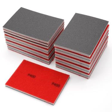 Imagem de Semrien Pacote Com 20 Esponjas De Lixa Grão 400, Bloco Espuma Macia 3 X 4 Polegadas, Almofadas Úmidas E Secas, Esponja Lavável Para Drywall Polimento Madeira, Metal Móveis (Grão 400)