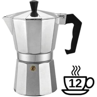 Imagem de Cafeteira Italiana Moka 12 Xícaras Alumínio Design Moderno Café Espresso Tradicional