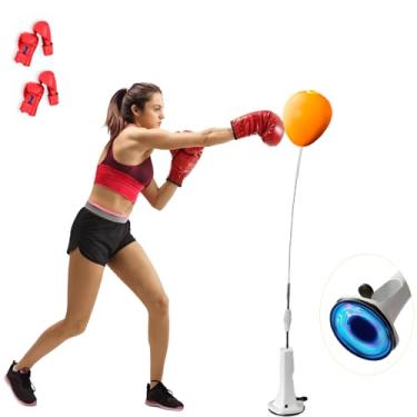 Imagem de Bolsa reflexa, saco de pancadas com suporte, bolsa de boxe para adolescentes e adultos, bola de boxe ajustável com base de ventosa, adequada para fitness, treinamento esportivo de pais e filhos