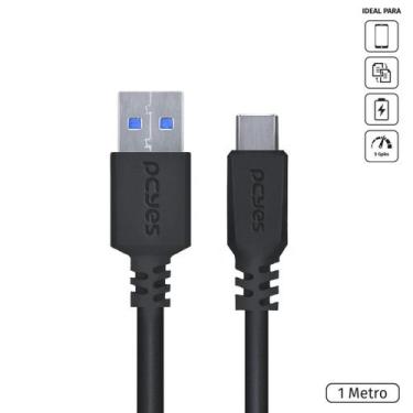 Imagem de Cabo para Celular Smartphone USB Tipo C para USB a 3.0 1 Metro Preto -