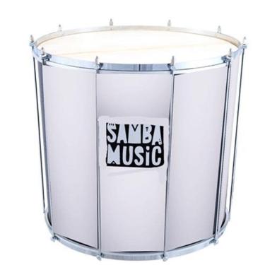 Imagem de Surdo De Madeira Phx 60X18 Samba Music Branco Wood