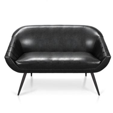 Imagem de Namoradeira 02 Lugares Corano Preto Pés Palito De Ferro - DROSSI