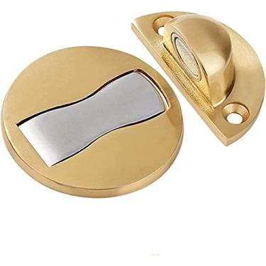 Imagem de LIFOND Batente de porta montado na parede, batente de porta de aço inoxidável sem perfuração, porta magnética forte invisível anticolisão batente de porta de altura ajustável, para porta de banheiro e