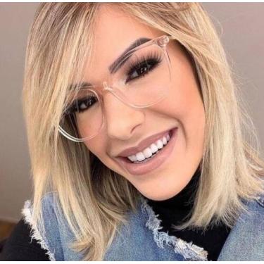 Imagem de Armação Óculos De Grau Feminina Quadrada Quaraí Transparente - Palas E