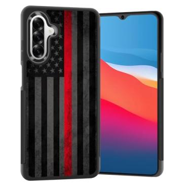 Imagem de Vobber Capa para Galaxy A17 5G, capa protetora fina com arquitetura antiarranhões TPU à prova de choque para Samsung Galaxy A17 5G 6,7 polegadas 2025, linha vermelha fina bandeira dos EUA